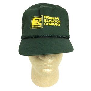 Vintage Farmers Elevator Company Oakville Mesh Trucker Hat Snapback Green OS